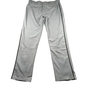Easton Mens XXL Gray Baseball Pants Black Side Stripe Athletic Trousers 1627